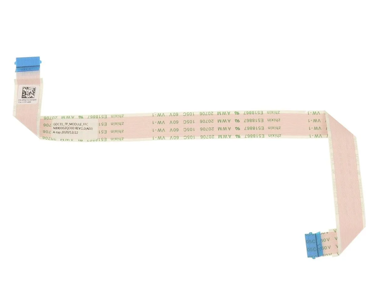 Flat orange ribbon cable with connectors on each end