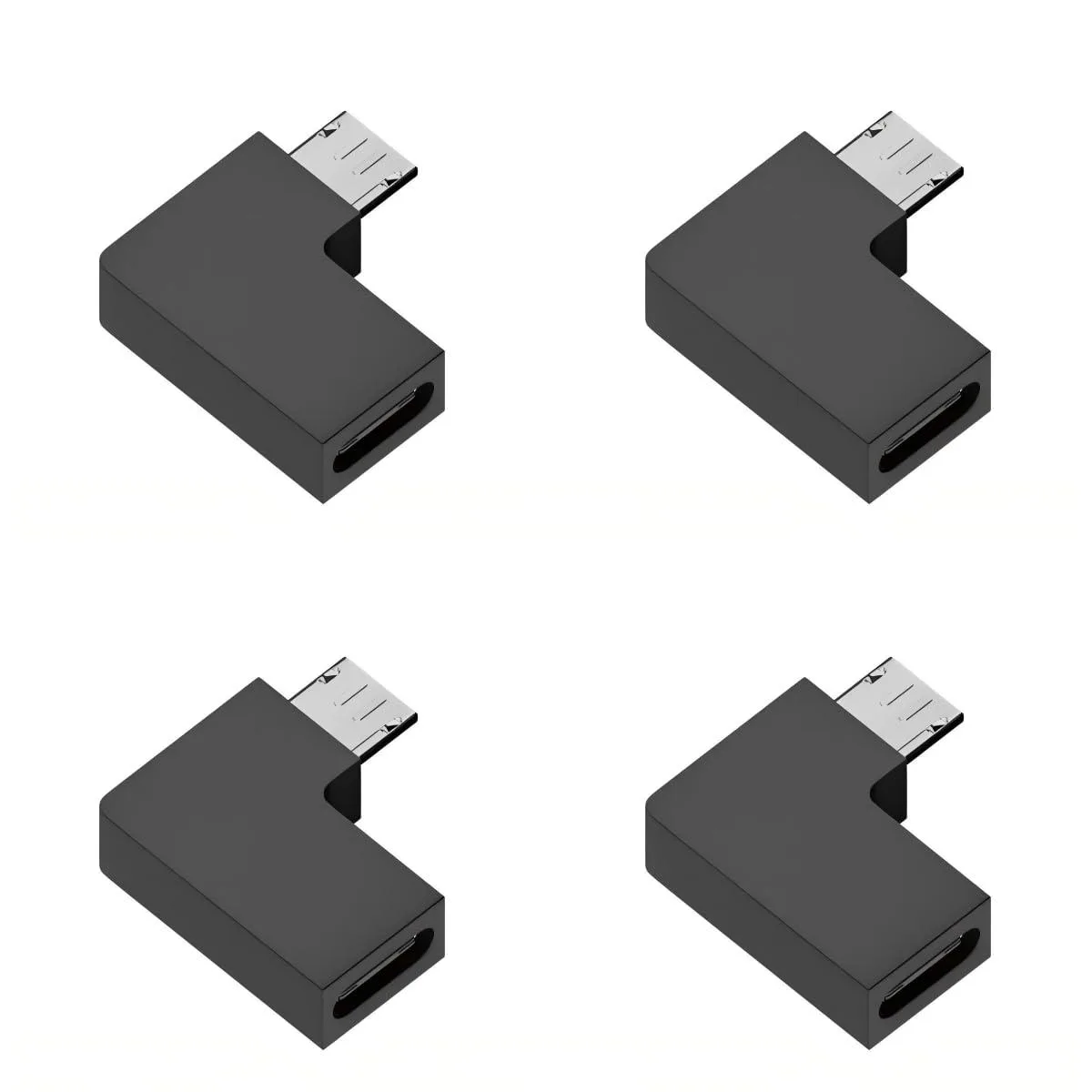 LORDWORLD LORDWORLD USB-C to Micro USB 90° Adapter 4-Pack — product photo