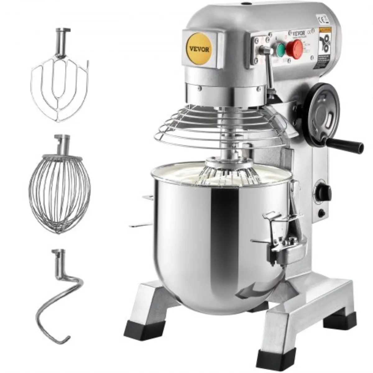 VEVOR VEVOR B15B 15Qt Commercial Kitchen Appliance 550W 136/221/465 RPM 304 Stainless Steel Bowl — product photo