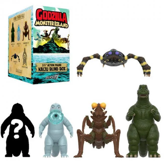 Super7 Super7 BB-TOHO-12170 Toho Reaction Blind Box Wave 13 Showa Monster Island 12pc action figure — product photo
