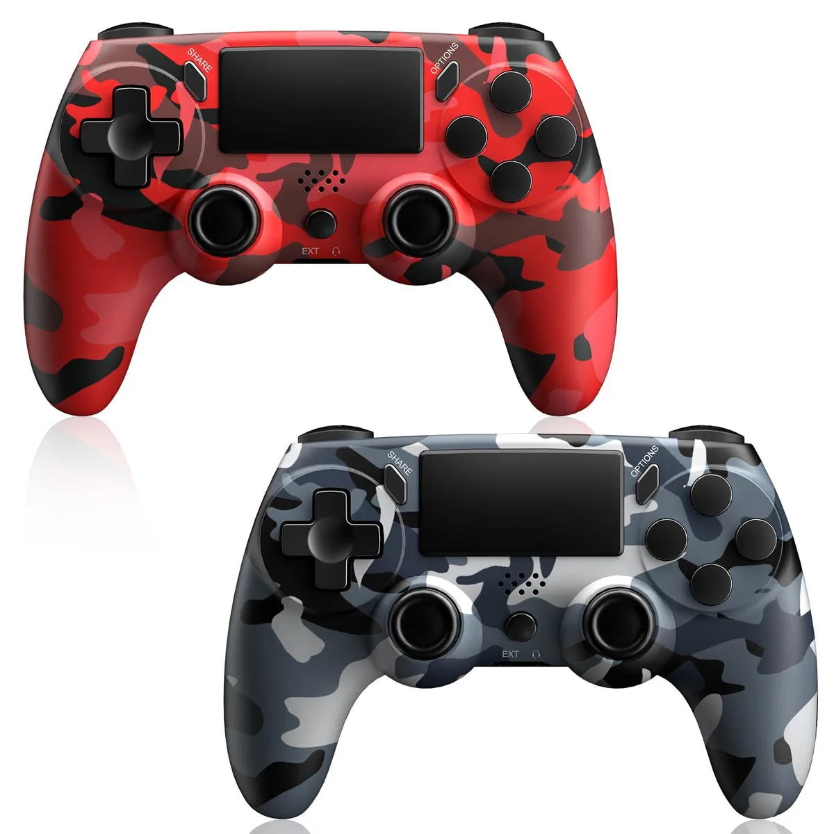  KDYGPDCT 2-Pack Wireless Game Controller Camouflage Blue Red 16h — product photo