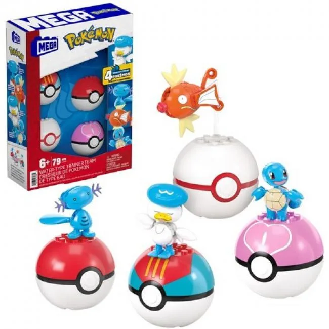 Mega Bloks Mega Bloks JCT42 Water-Type Trainer Team 79 Piece Building Set Action Figures — product photo