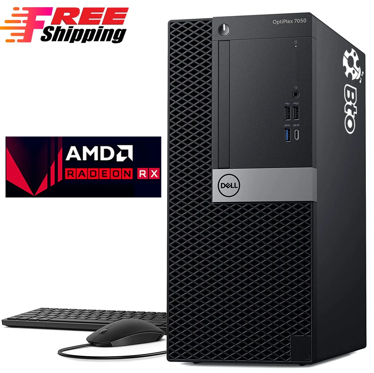 DELL DELL OptiPlex 7050 Gaming Desktop PC i7-6700 16GB 512GB NVMe RX 550 4GB — product photo