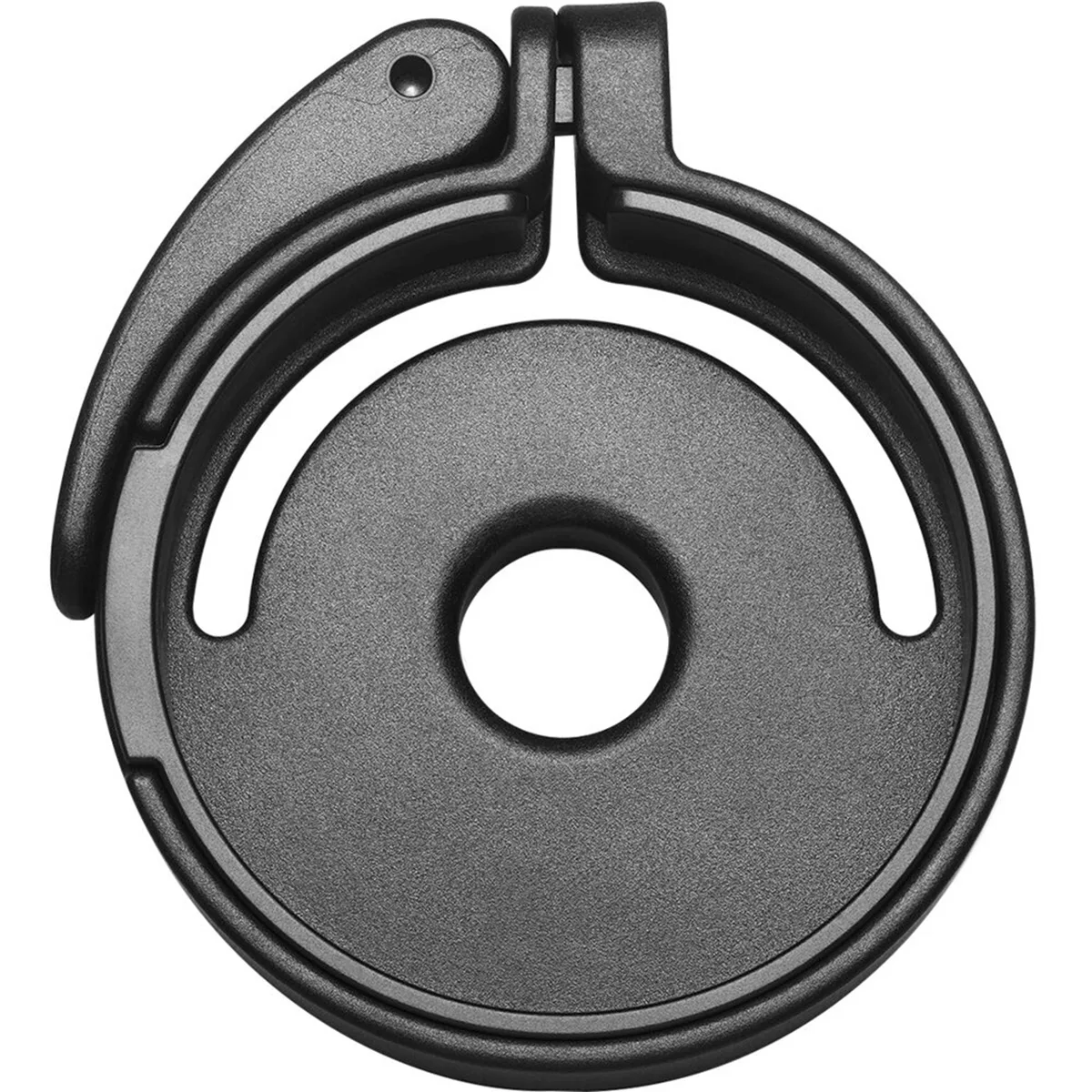 Swarovski Optik CA-S clamp adapter, matte black metal cylinder with knurled adjustment ring and insert rings visible