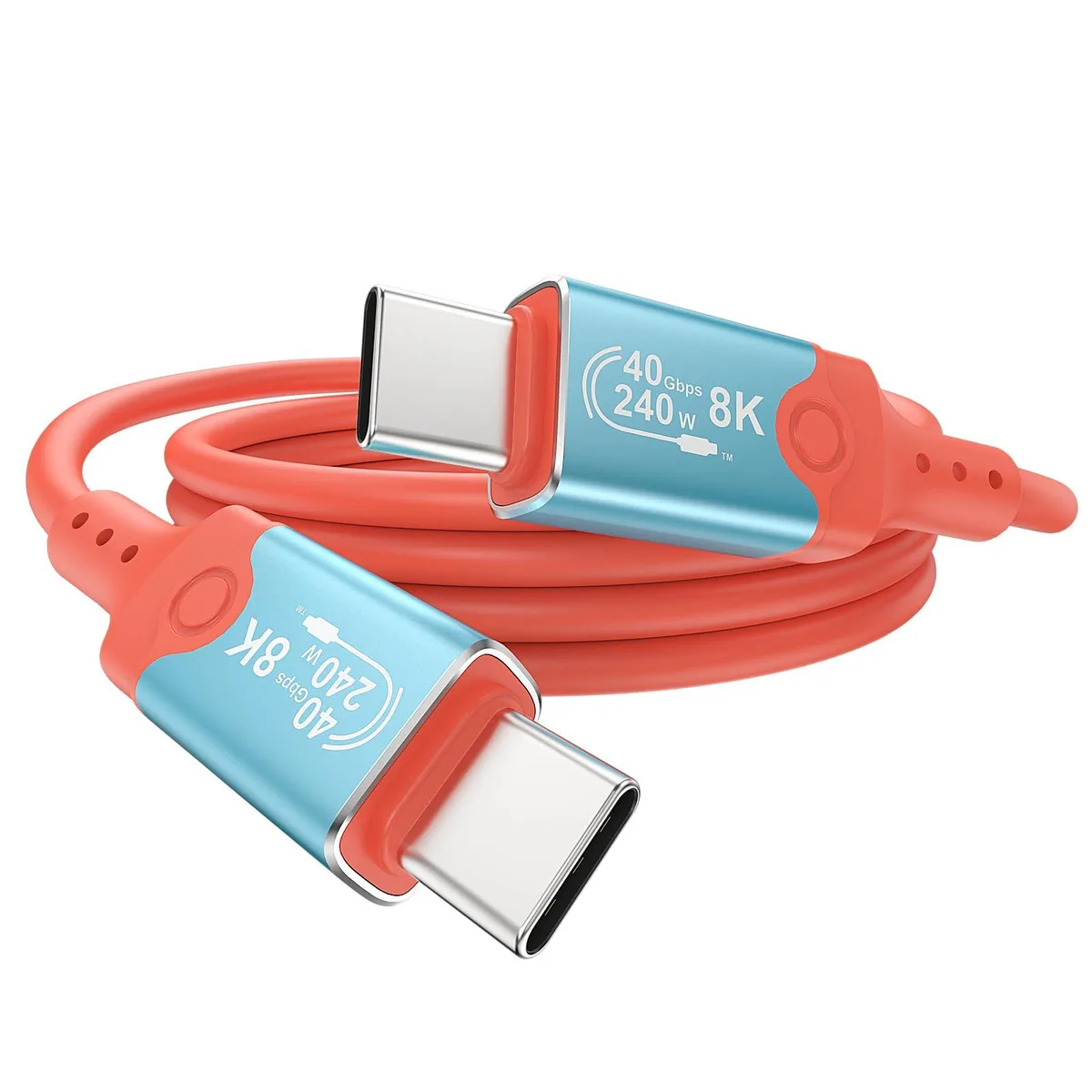 BUCIER BUCIER USB-C to USB-C cable 240W 40Gbps 8K@60Hz 1m red — product photo