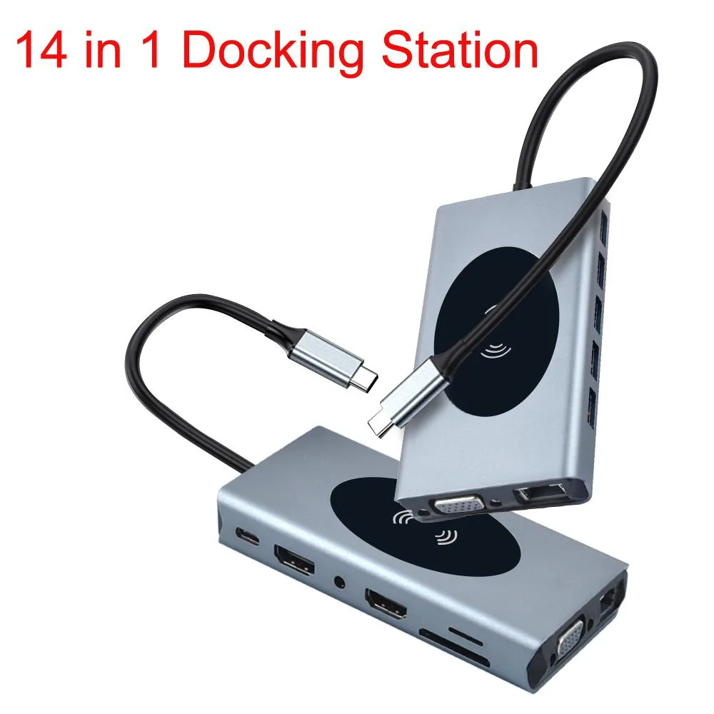 LUOM LUOM BXS14IN1 14-in-1 USB-C Dock Silver 4K30Hz 100W PD — product photo