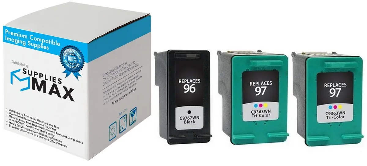 SuppliesMax SuppliesMax HP C9346BN Inkjet Combo Pack 3 Cartridges — product photo