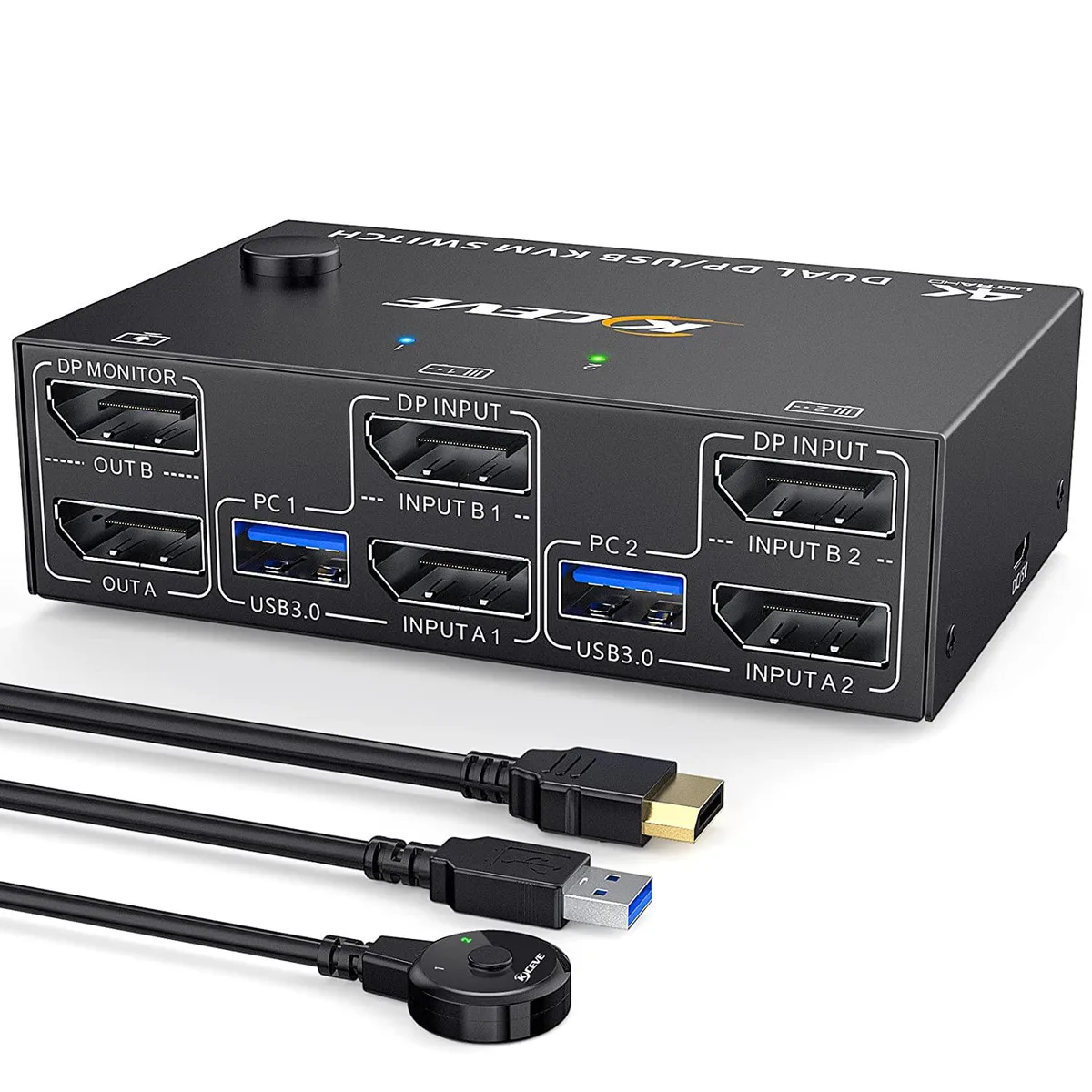 IHDAPP IHDAPP 2 Port Dual Monitor DP 1.4 KVM Switch 8K 30Hz 4K 60Hz 4 USB 3.0 — product photo