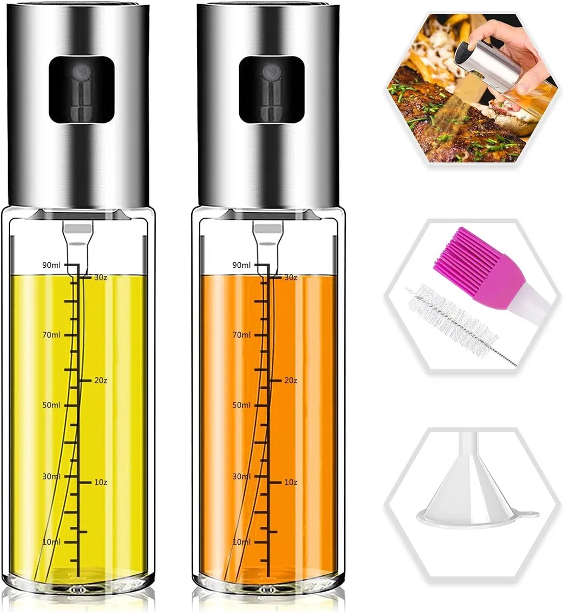  Oil Sprayer for Cooking 2 Pack 100ml Glass Applicator — product photo