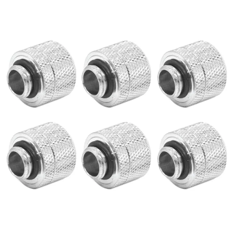 ALSEYE ALSEYE 6 Pack G1/4" to 14mm Hard Tubing Compression Fitting Silver — product photo