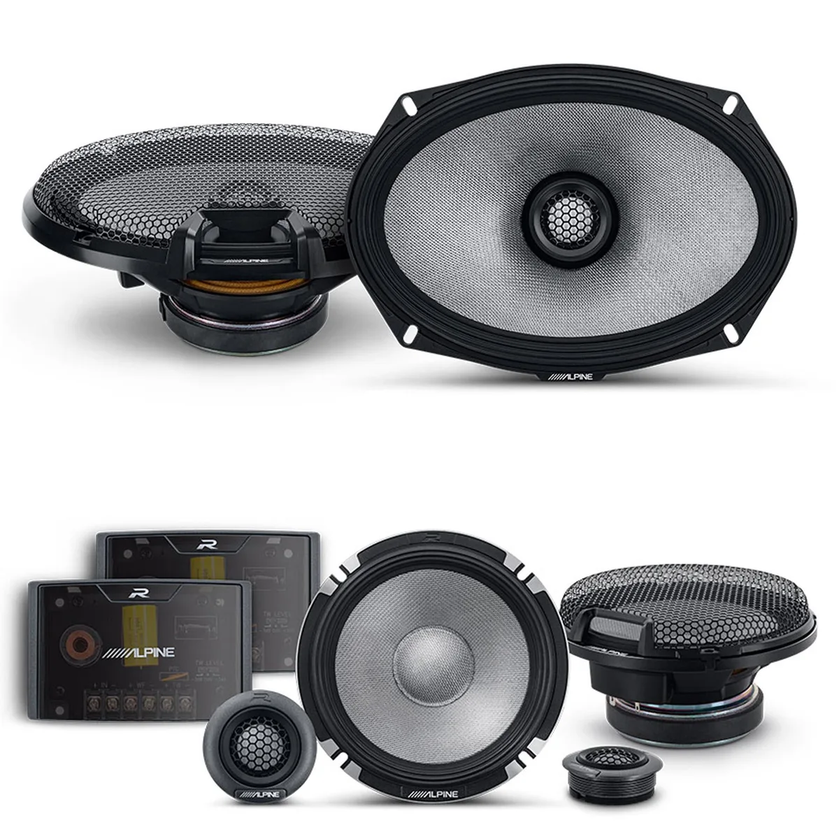 Alpine Alpine R2-S652 6.5" component &amp; R2-S69 6x9" coaxial speaker bundle — product photo