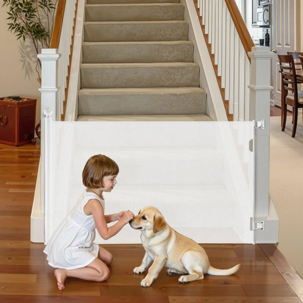 VEVOR VEVOR Retractable Mesh Gate 57 in Wide 38.5 in Tall White — product photo