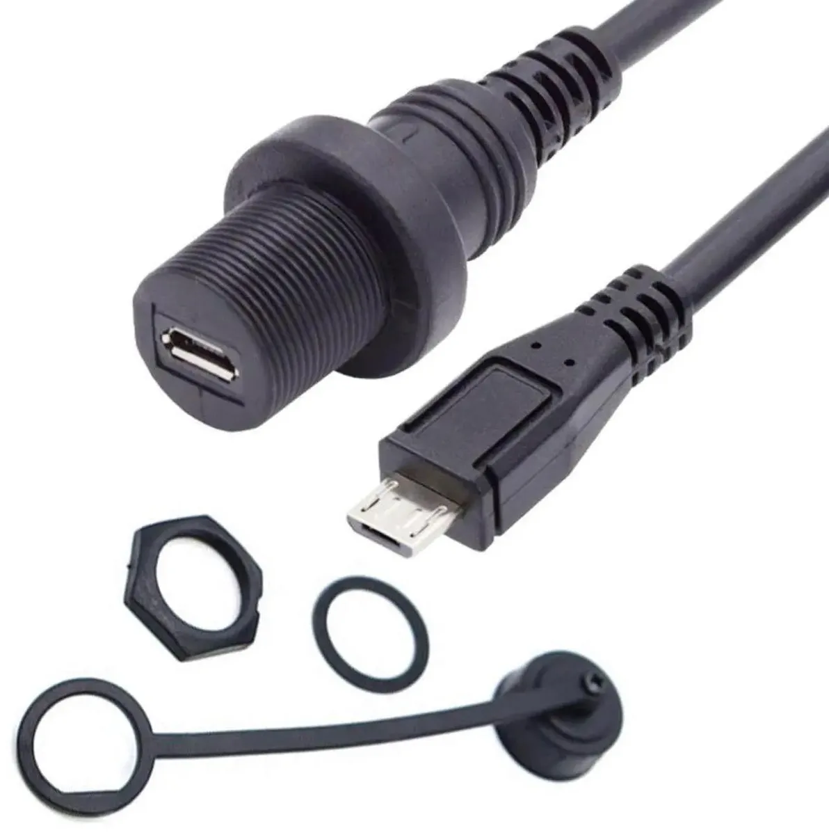 SMUGDESK SMUGDESK Micro USB 5Pin FlushMount Male-Female Extension Cable Waterproof Dustproof — product photo