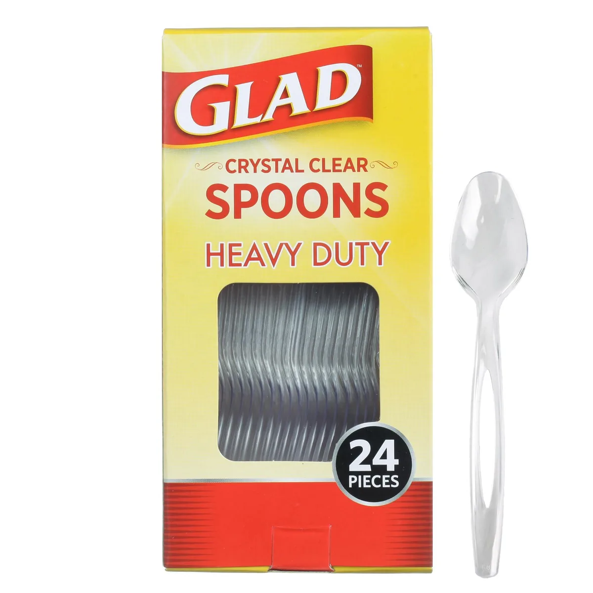 No Sew No Sew BB0578 Clear Plastic Spoons 24-Piece Cutlery — product photo