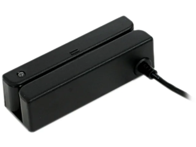 Dark gray magnetic stripe reader with USB cable