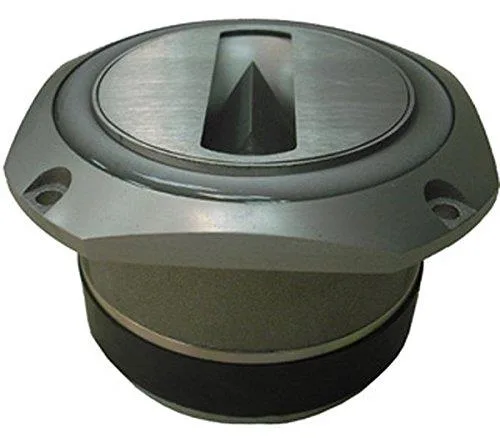 Square 4-inch pro sound driver with rectangular waveguide, aluminium diaphragm and ferrite magnet
