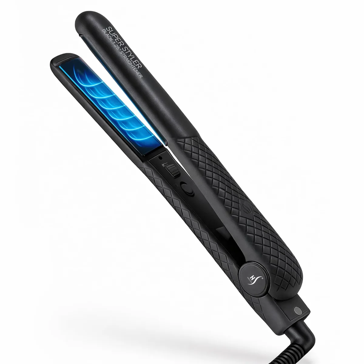 Black ceramic flat iron 1.25 inch plates 11.5 inches long
