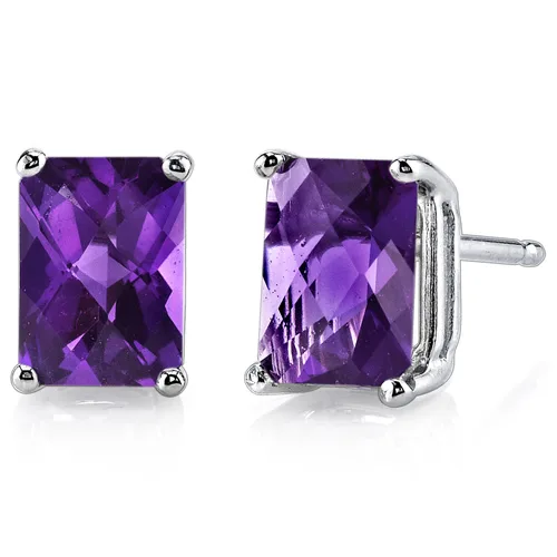 Oravo Oravo 14 kt White Gold Radiant Cut 1.75 ct Amethyst Earrings — product photo