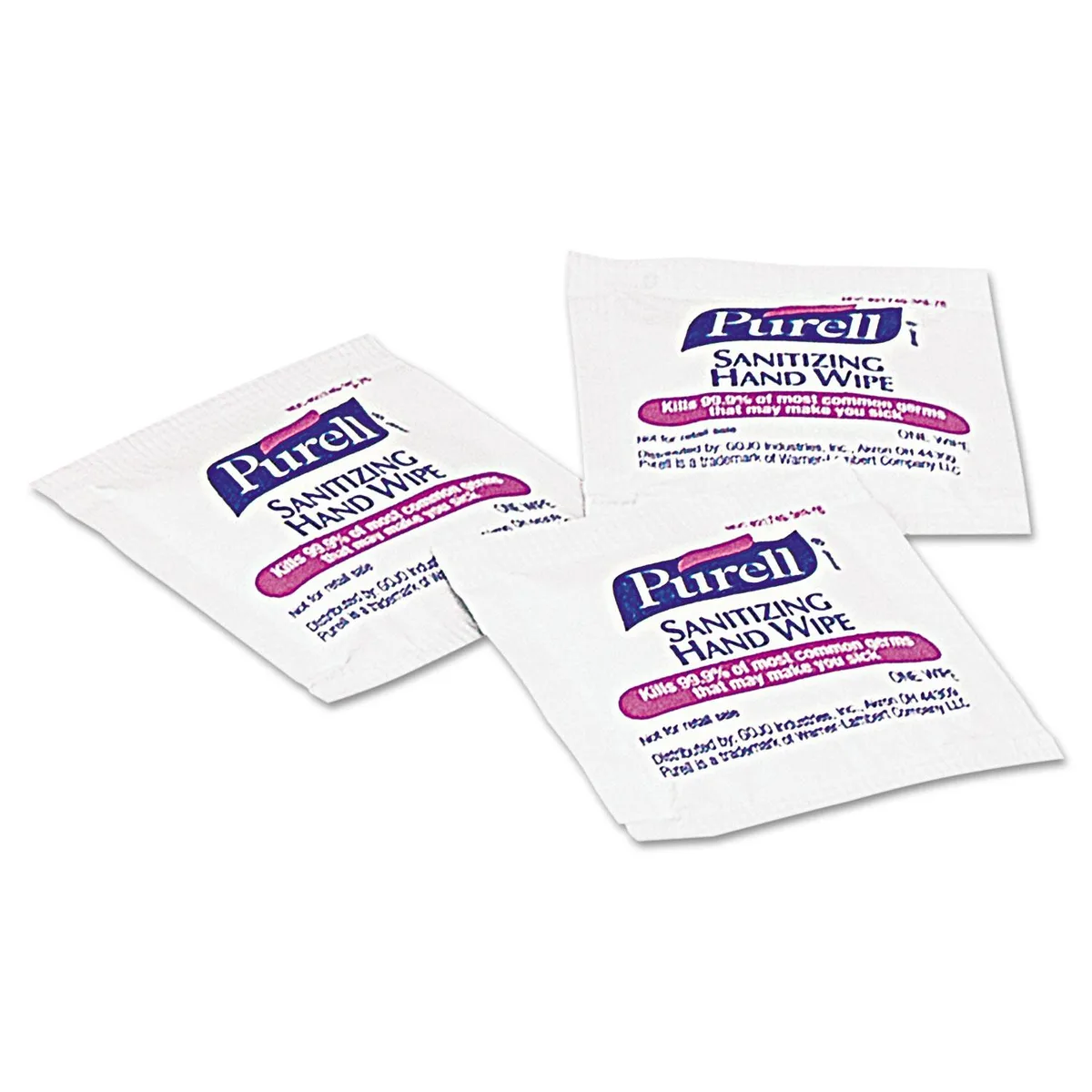 Carton of 1000 individually wrapped white cloth hand sanitizing wipes