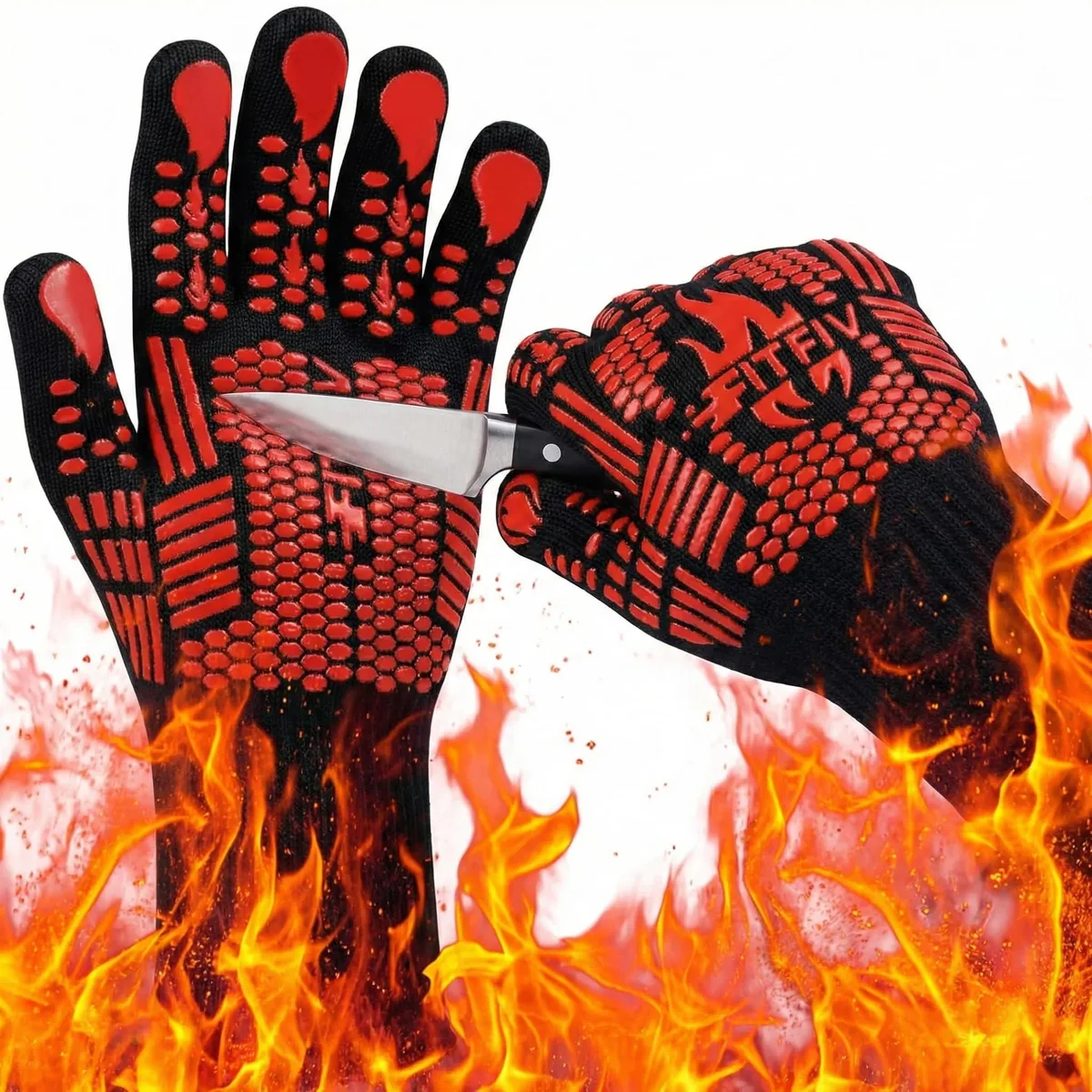  FITFIV Q01Red-L Heat Resistant Glove 1472°F Size 7 Red — product photo