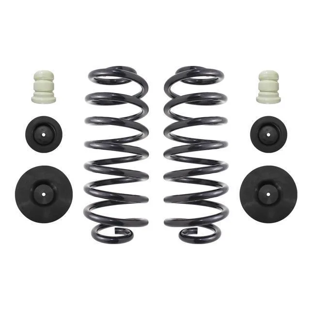 Cardboard box containing rear coil spring conversion kit for Cadillac and Chevrolet SUVs