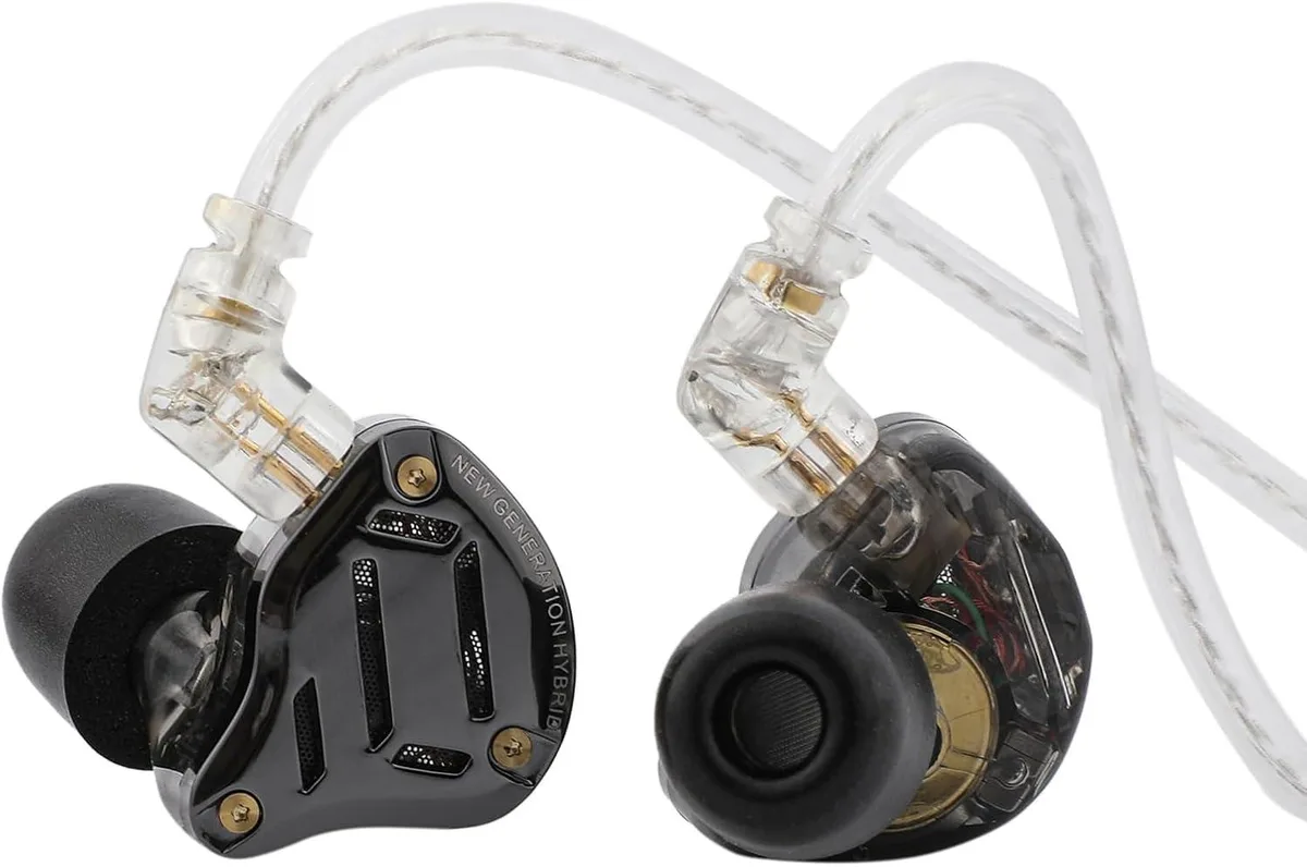 YINGHUA YINGHUA KZ ZS10 PRO 2 1DD+4BA Hybrid Wired Earbuds 4-Level Tuning Switch Black Without Mic — product photo