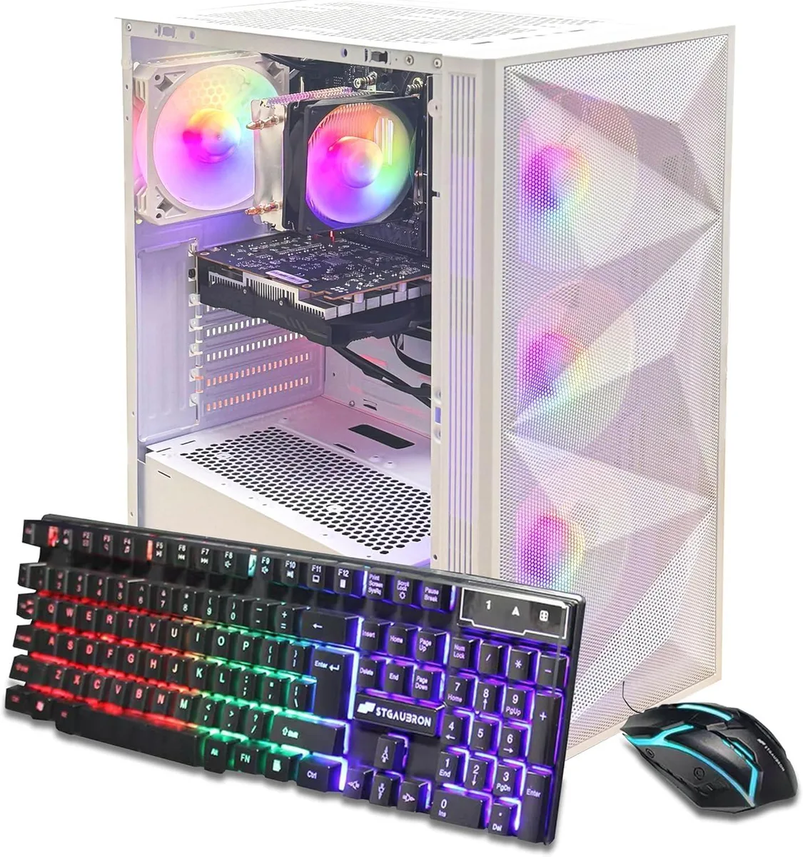 STGAubron STGAubron ABR0122 Gaming PC Core i7-4770 RTX 3050 32GB 512GB White — product photo