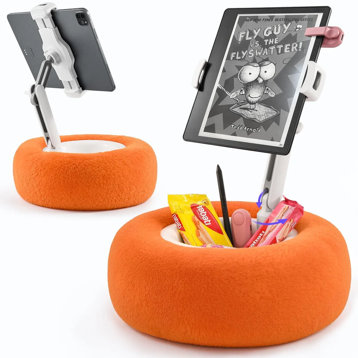  XAOVUIR XV-T9ADBZ-Orang Tablet Pillow Stand with Snack Bowl Orange — product photo