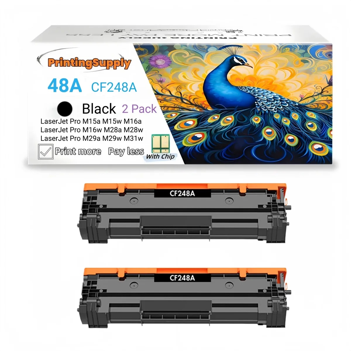 Aster Graphics Inc Aster Graphics Inc 48A CF248A Black Toner Cartridge 2 Pack 1000 Pages — product photo