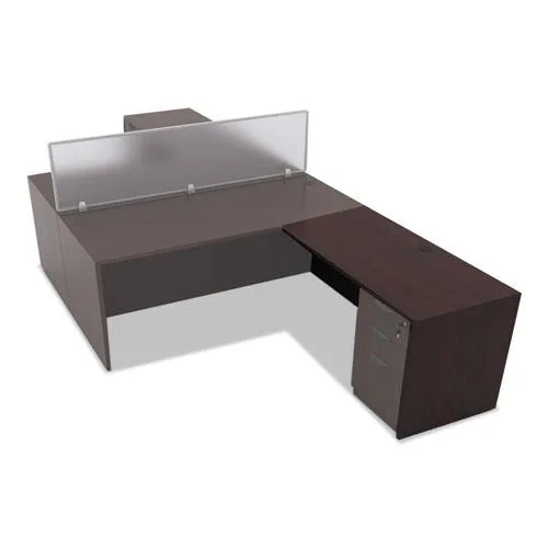 Alera Alera VA354824MY Reversible Return Bridge Shell 47.25w 23.63d Mahogany office furniture — product photo