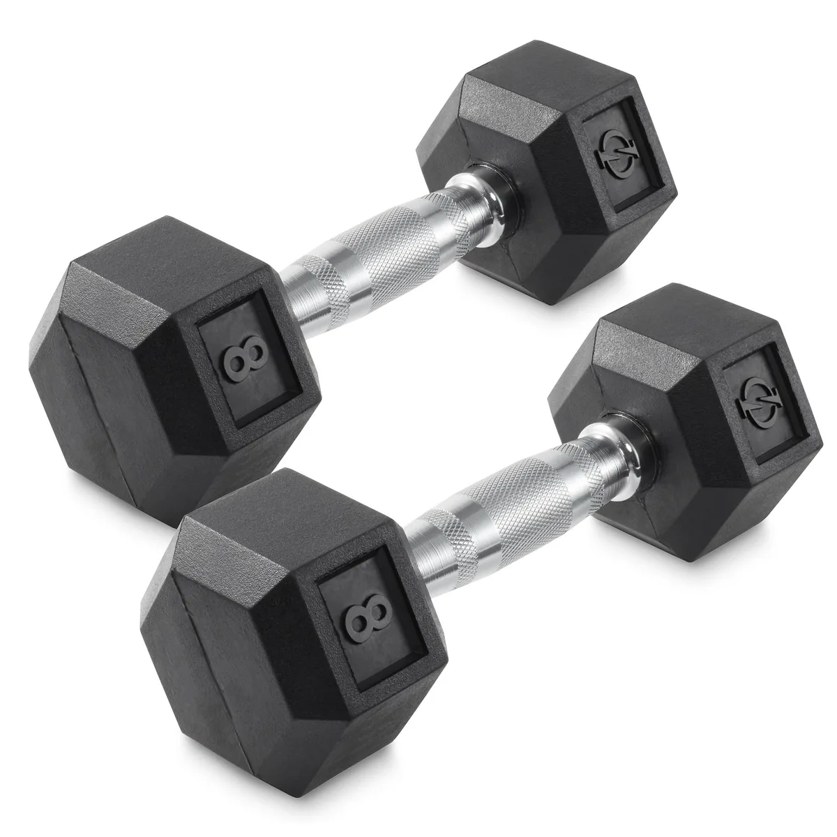 Philosophy Gym Philosophy Gym Rubber Coated Hex Dumbbell 8 lb Pair weight training — product photo