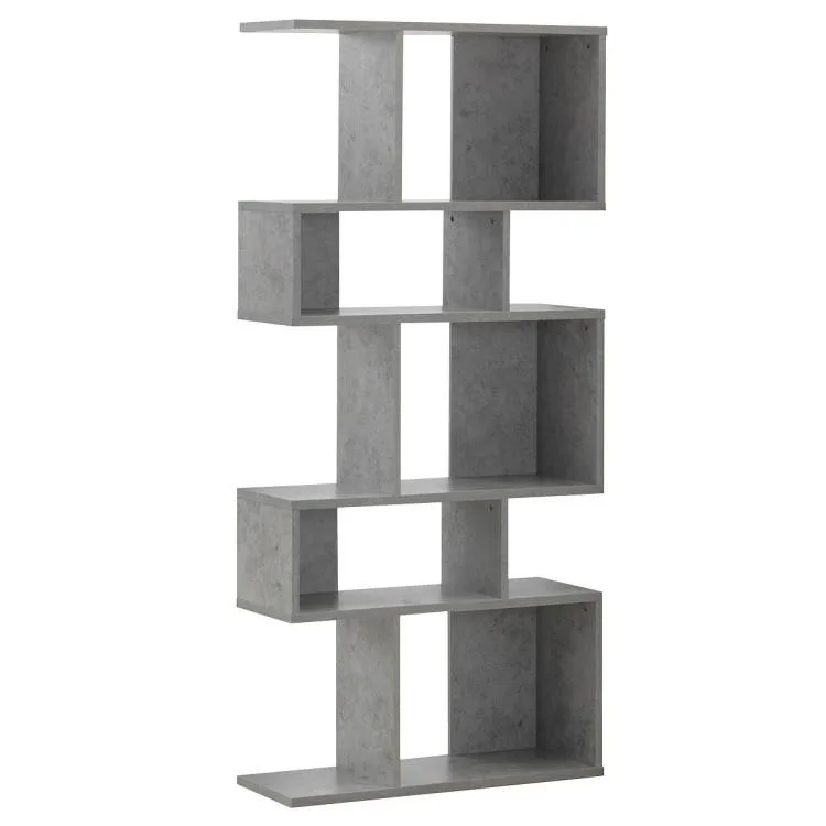 SlickBlue SlickBlue 5 Cubes Ladder Shelf Corner Bookshelf Gray — product photo