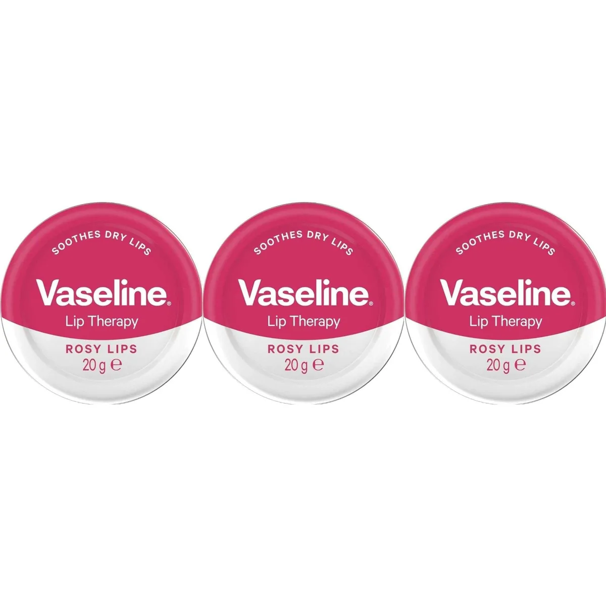 Vaseline Vaseline Lip Therapy Rosy Lips Rose Almond Oil 20 g 3-Pack — product photo