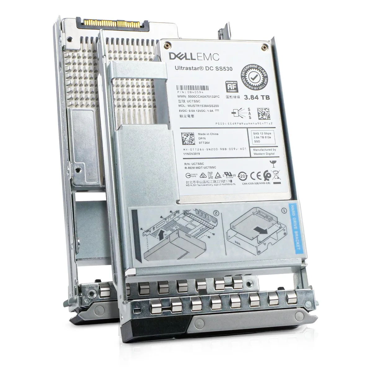 DELL DELL 0TT26V 3.84TB 1 DWPD SAS 12Gb/s 3.5in enterprise SSD — product photo