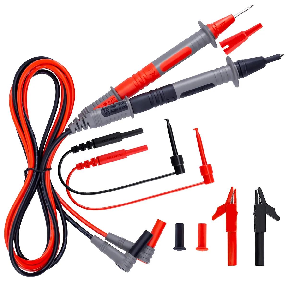 KEHIPI KEHIPI Soft Silicone Test Leads Kit 9PCS CAT III 1000V CAT IV 600V — product photo