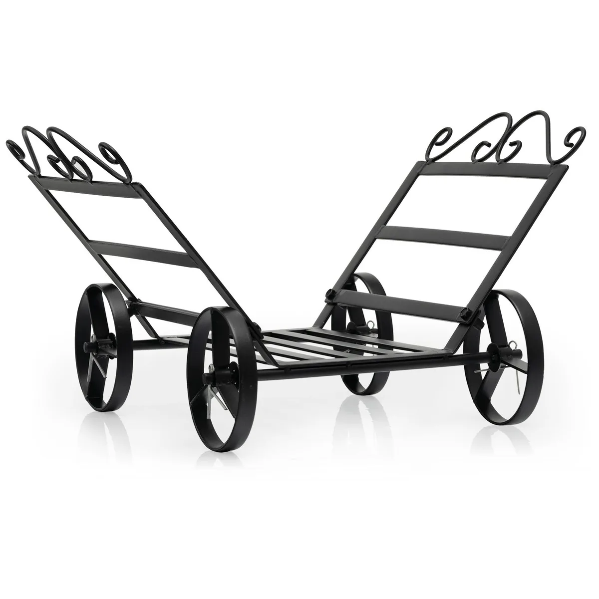 SlickBlue SlickBlue Firewood Rack Steel Log Holder with Wheels Black — product photo