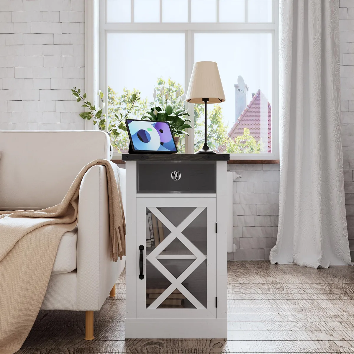 tuphen tuphen Farmhouse Bedroom Set 15.4" White Charging Station — product photo