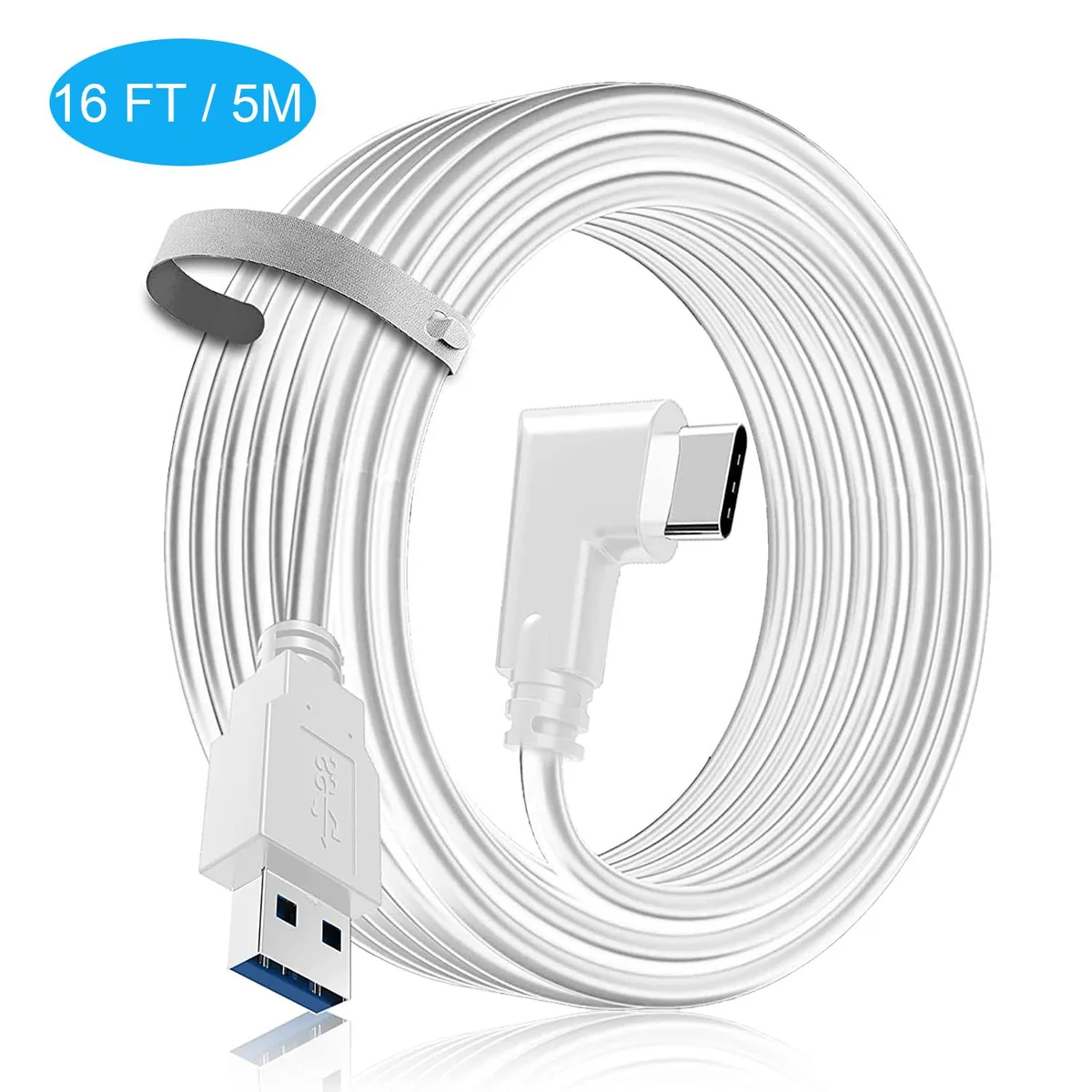 IHDAPP IHDAPP USB A to C Link Cable 16ft White 90° Quest 2/1 — product photo