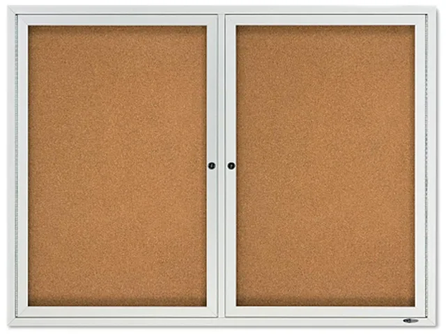 Quartet Quartet 2124 Enclosed Cork Bulletin Board 48x36 in 2 Door — product photo