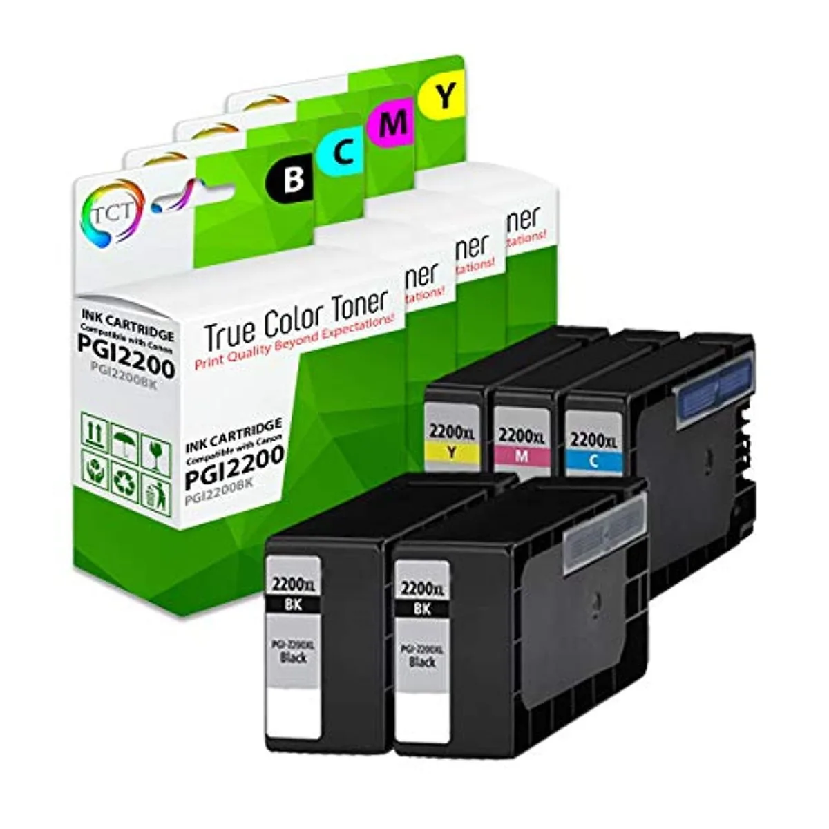 TCT TCT PGI-2200 Compatible Ink Cartridge 5 Pack (2BK, 1C, 1M, 1Y) — product photo
