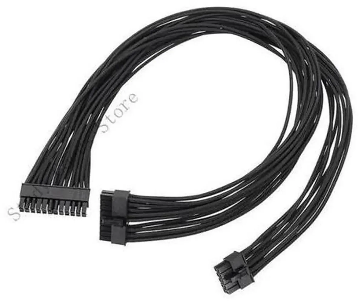 SMUGDESK SMUGDESK Black Flat 10Pin + 18Pin to 24Pin 60cm computer power extension cord — product photo
