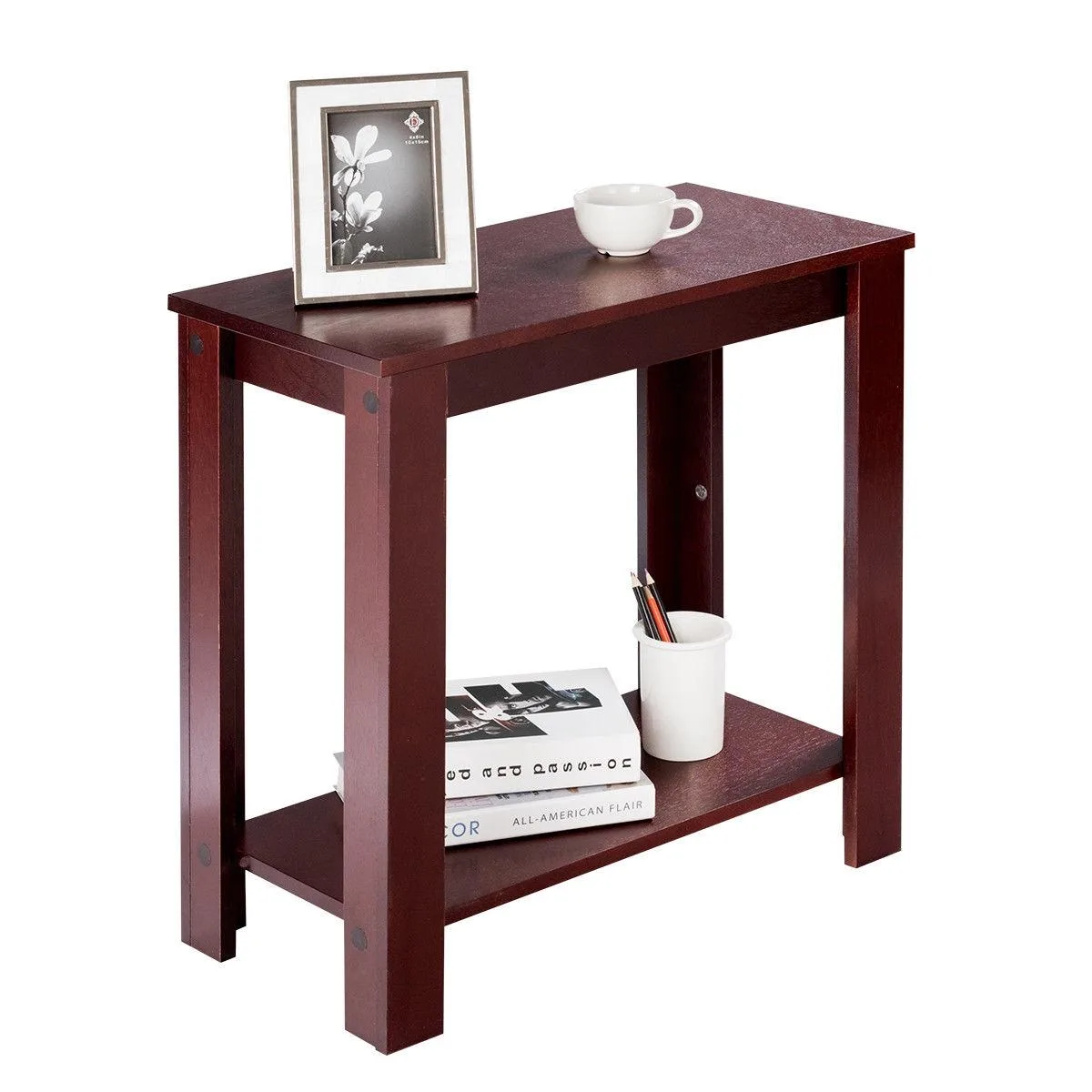 SlickBlue SlickBlue 2-Tier End Table Espresso 23.5" x 12" x 24 — product photo