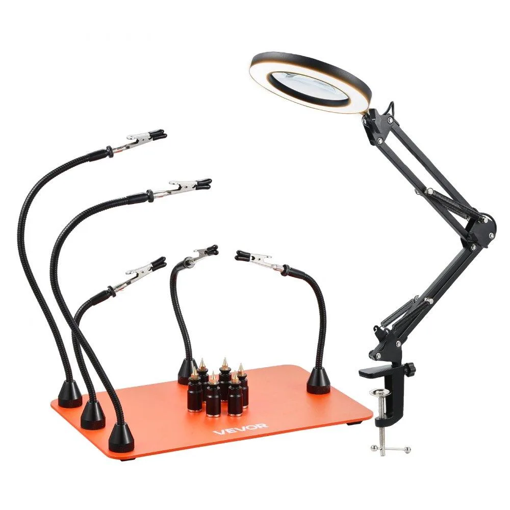VEVOR VEVOR LFS0207 Magnetic Helping Hands Soldering Station 3X LED 5 Arms 6 PCB Holders — product photo
