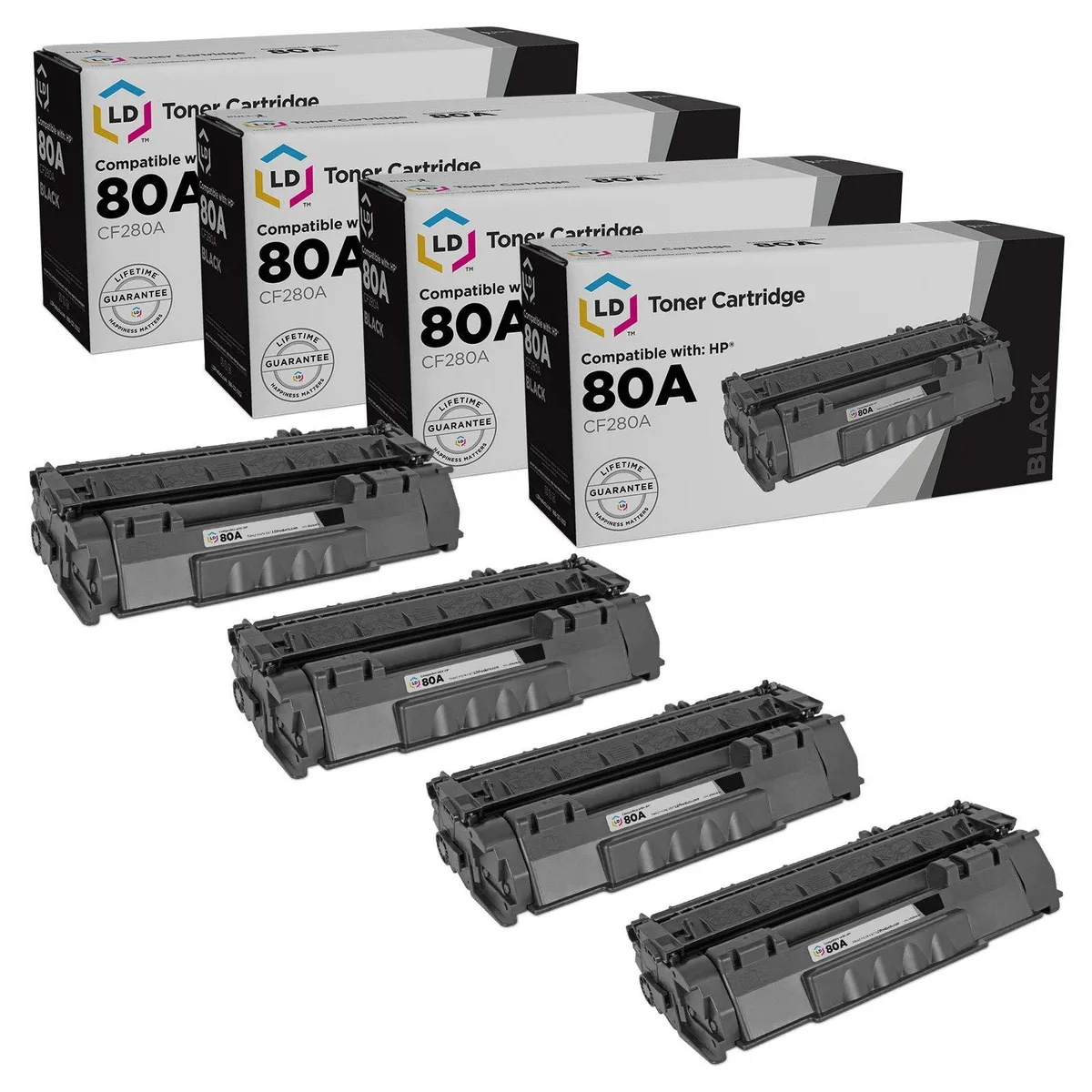 LD Products LD Products Compatible HP 80A CF280A Black Toner Cartridge 4-Pack Standard Yield — product photo