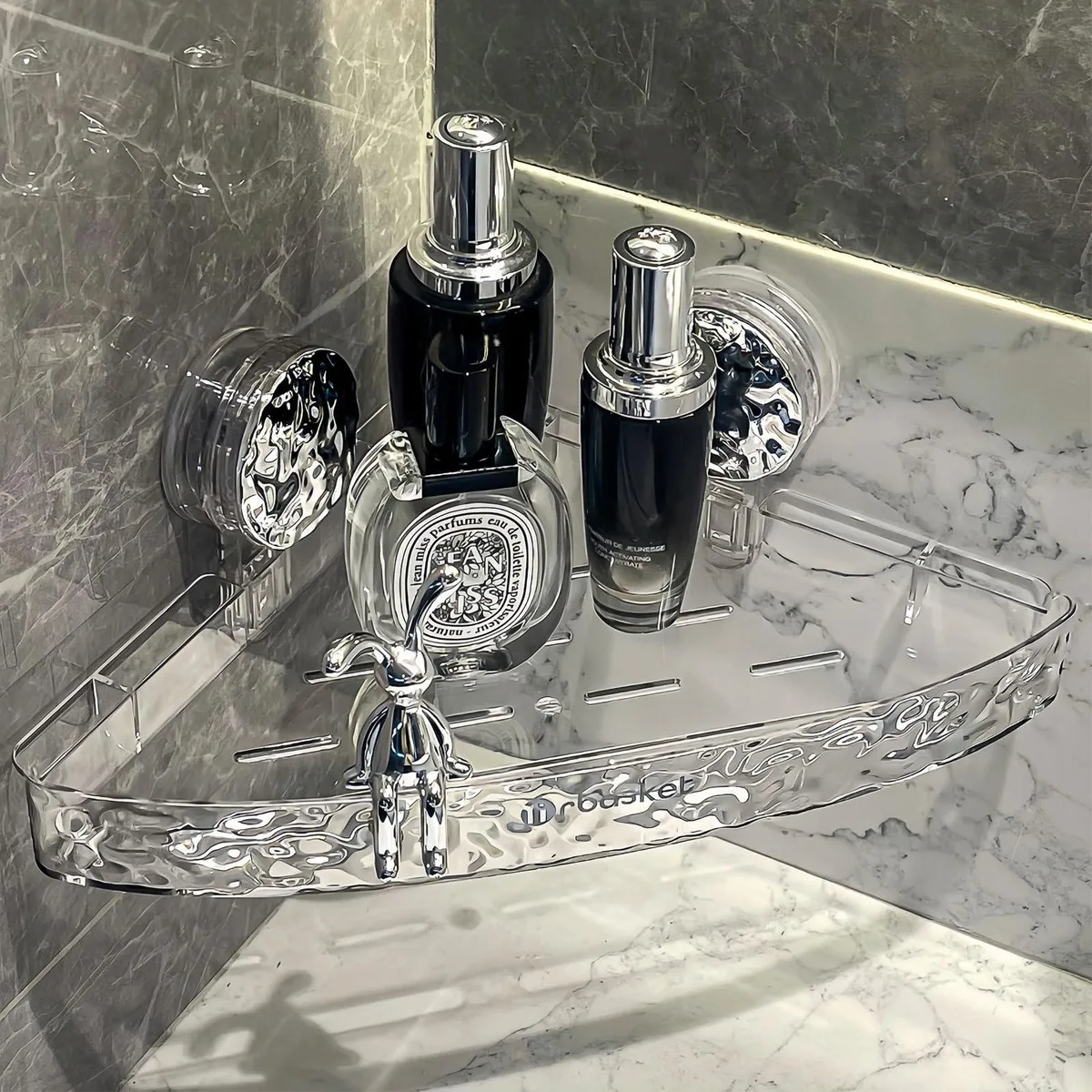  AYWSTC Corner Shower Caddy Suction Cup Clear 90° Corner — product photo
