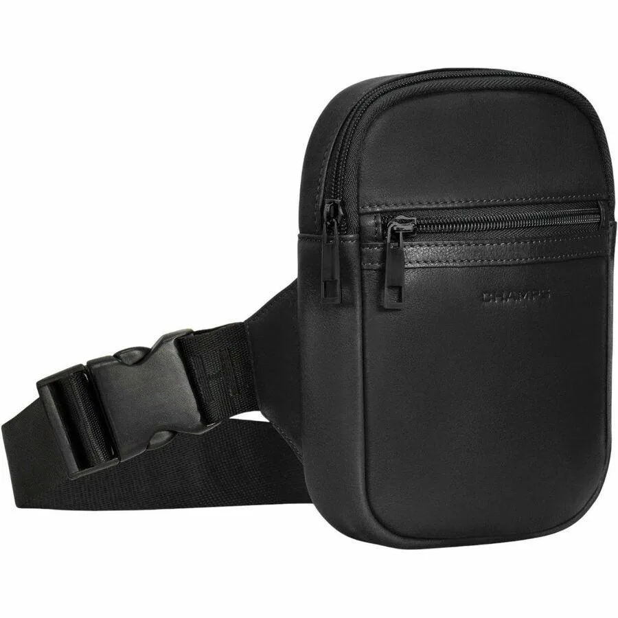Black leather holster crossbody bag with adjustable strap