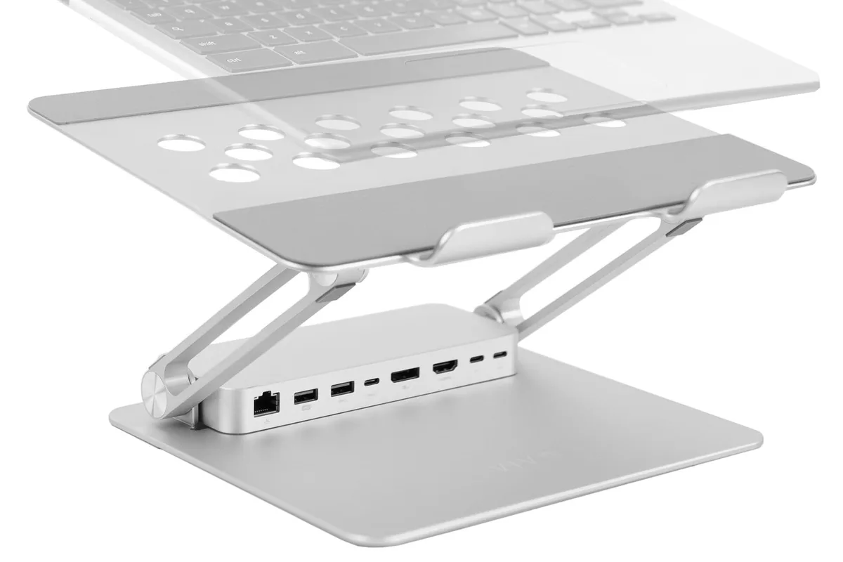 VIVO VIVO Aluminum Laptop Stand Docking Station 11 x 8.5 platform 1.5 to 7.2 height 60 tilt Silver — product photo