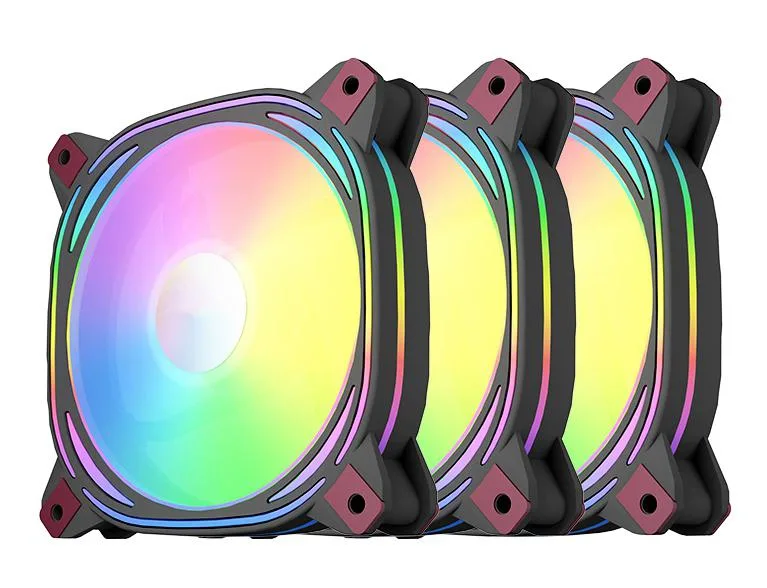 Corn Electronics Corn Electronics Aurora Z12 Black ARGB 120 mm case fan 3-pack 700-1500 RPM 50 CFM 26 dBA — product photo