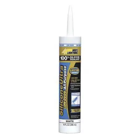 White Lightning White Lightning 11110010 Silicone Sealant 10 oz Cartridge White — product photo