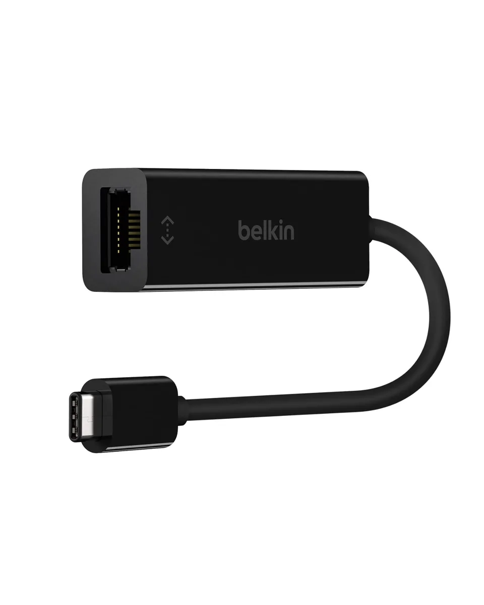  Belkin F2CU040btBLK USB-C to Ethernet Adapter .5 ft 1000 Mbps Black — product photo
